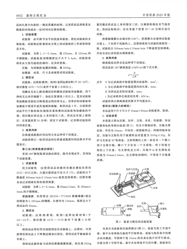 贴膏剂贴剂黏附力测定方法第二页